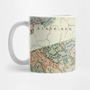 Explorer Spirit: A Vintage Map Collage Mug